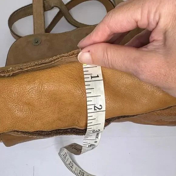 Patricia Nash Leather Studded Messenger Shoulder Bag Camel - Picture 12 of 16